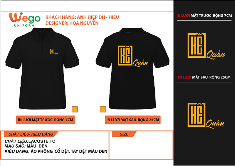 Áo phông đồng phục nhà hàng Hê Quán-3