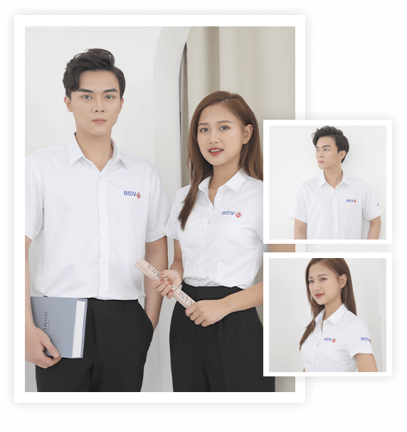 Đồng phục áo sơ mi ngân hàng BIDV cao cấp