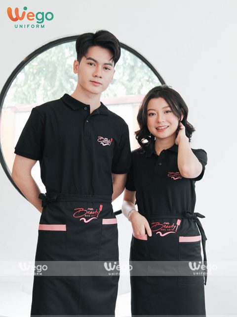 Tạp dề đồng phục tiệm Nail sang trọng.