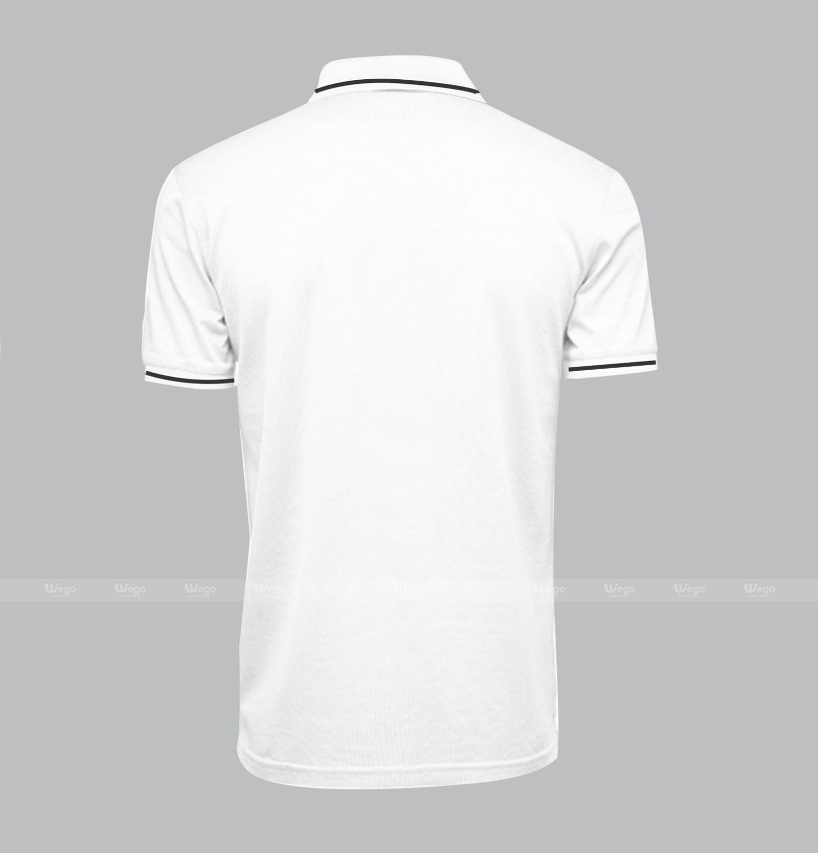 áo phông đồng phục trắng vàng mặt sau