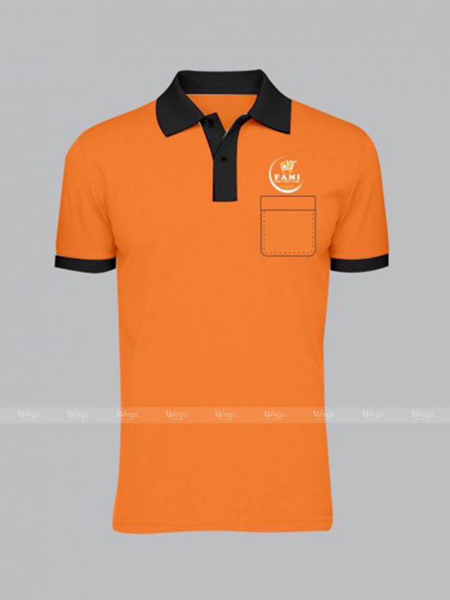 áo phông đồng phục cam đen