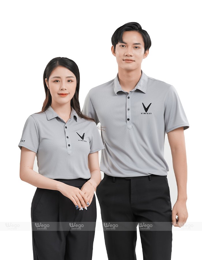 Áo phông đồng phục Subtle Polo ghi nhạt ảnh chính Áo phông đồng phục Subtle Polo màu ghi nhạt