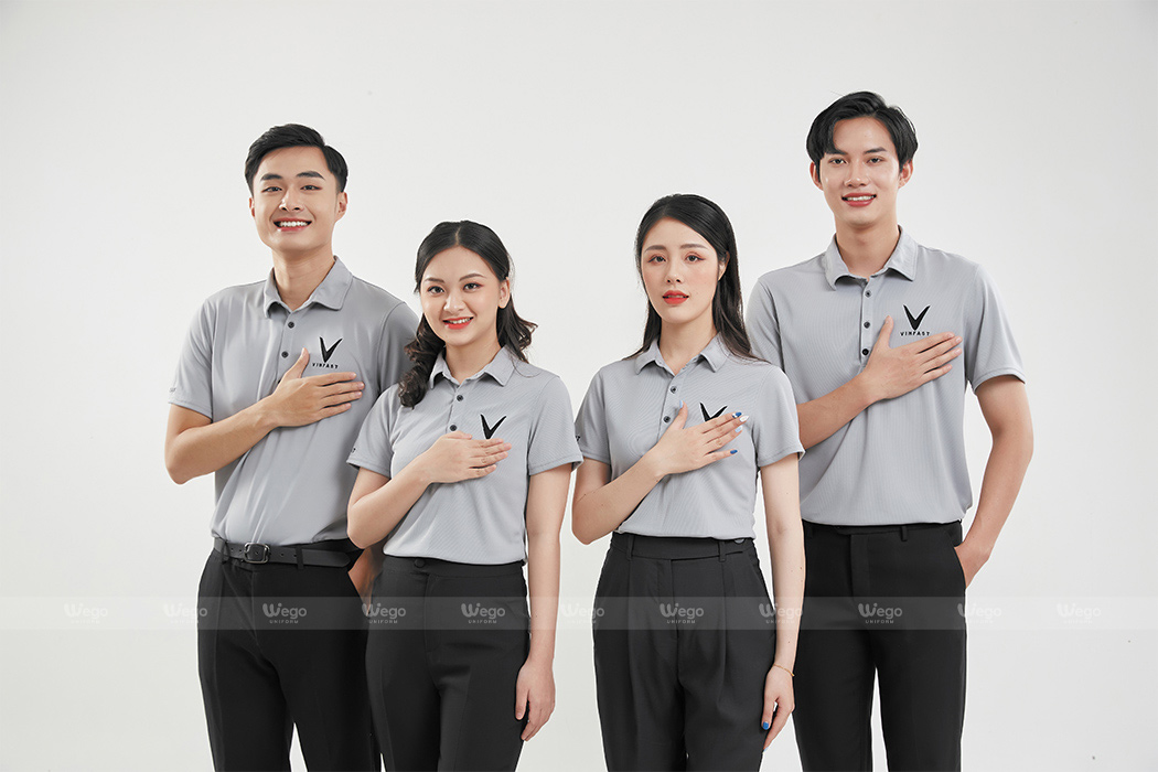 Áo phông đồng phục Subtle Polo màu ghi nhạt