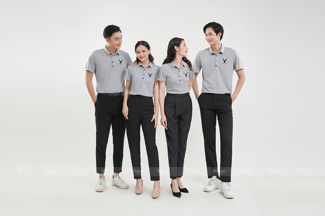 Áo phông đồng phục Subtle Polo màu ghi nhạt