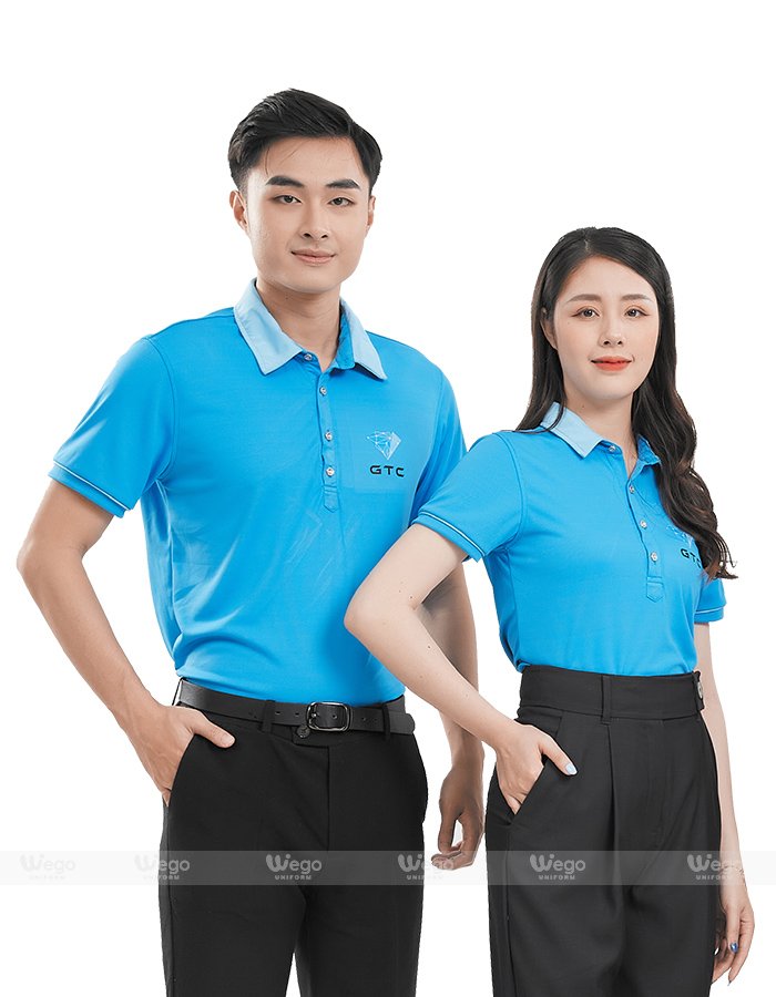 Áo phông đồng phục Subtle Polo màu xanh thiên thanh ảnh chính Áo phông đồng phục Subtle Polo màu xanh thiên thanh