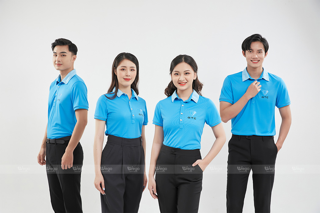Áo phông đồng phục Subtle Polo màu xanh thiên thanh