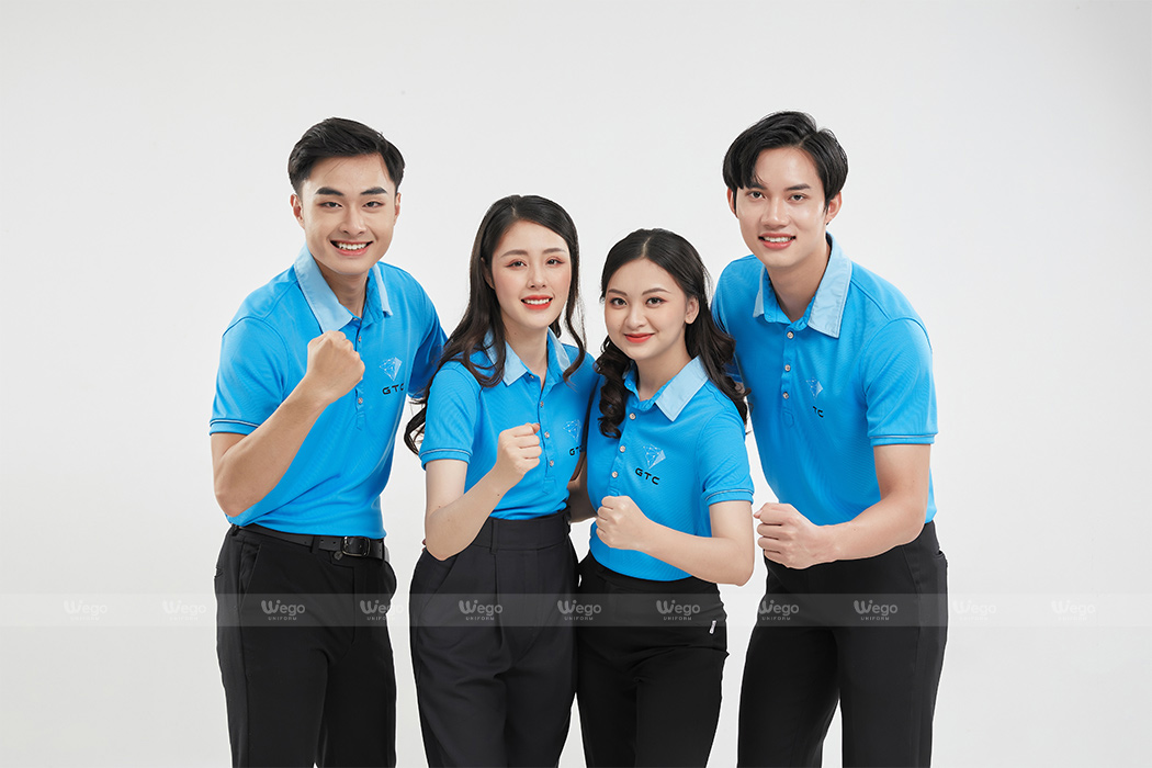 Áo phông đồng phục Subtle Polo màu xanh thiên thanh