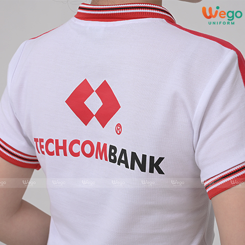 Áo phông đồng phục Strong Polo màu trắng mặt sau