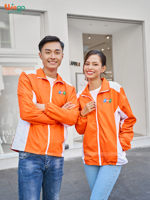 Đồng phục Cozyfree màu cam phối trắng