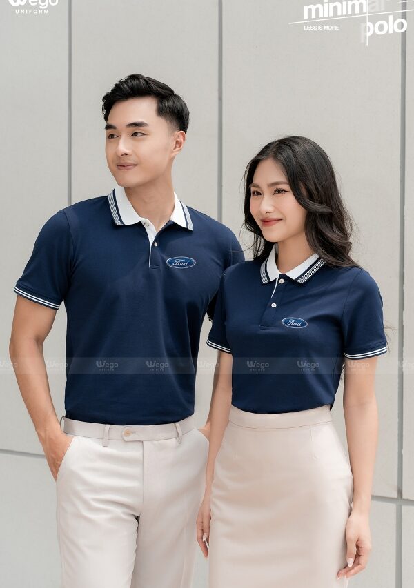 Áo phông thun đồng phục Minimal Polo: Màu xanh đen 02