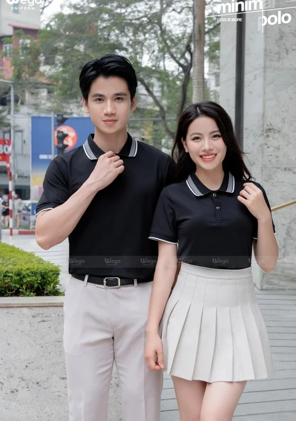 Áo phông thun đồng phục Minimal Polo: Màu đen 04