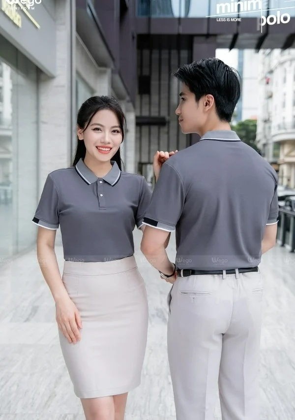 Áo phông thun đồng phục Minimal Polo: Màu ghi 05
