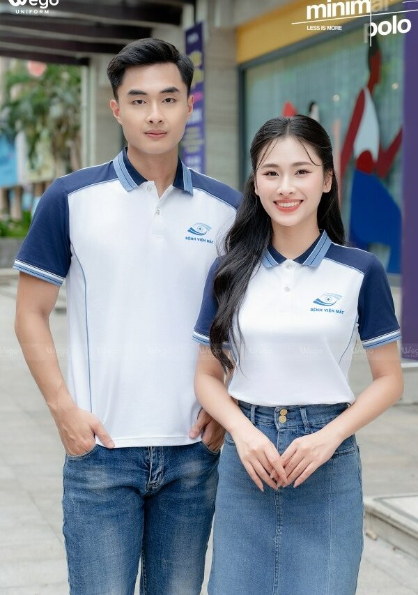 Áo phông thun đồng phục Minimal Polo: Màu trắng 05