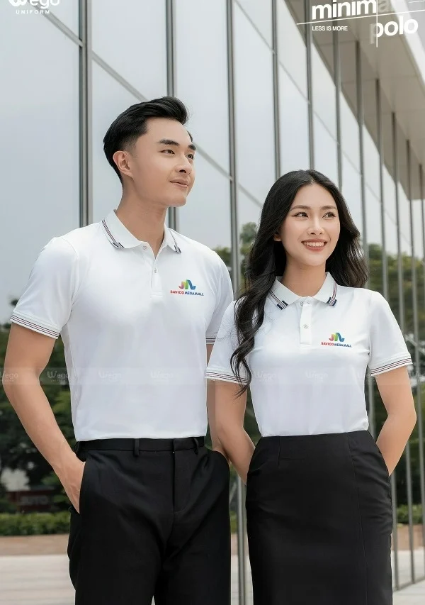Áo phông thun đồng phục Minimal Polo: Màu trắng gạo 03