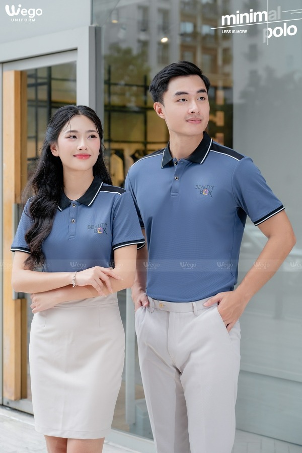 Áo phông thun đồng phục Minimal Polo: Màu xám xanh 03