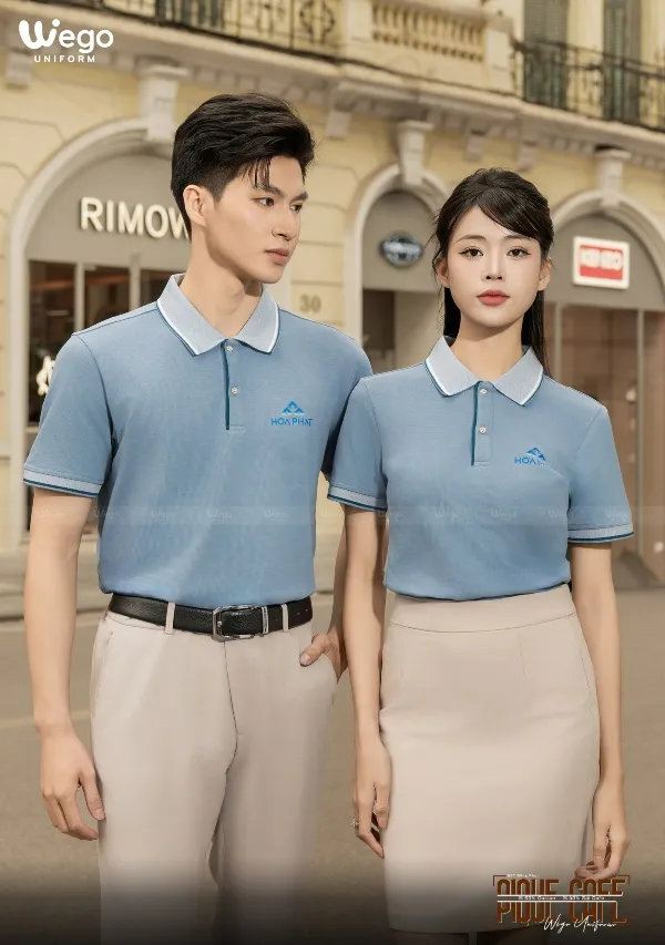 Áo thun phông đồng phục Pique Cafe - Màu xanh môn