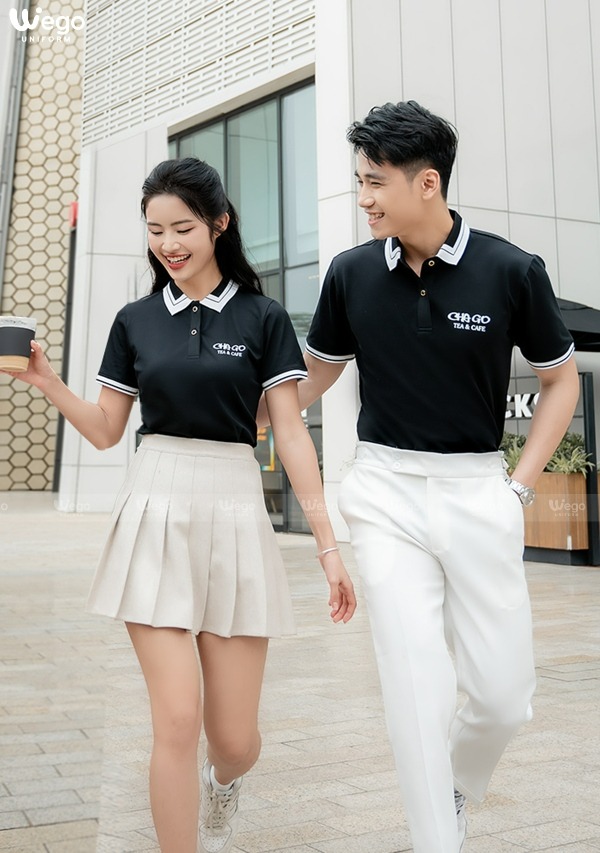 Áo thun phông đồng phục Spring Blooming màu đen 02